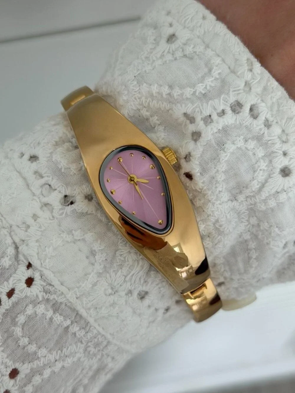 SKU:0620 Gold pink watch gold metal bracelet Stainless steel + gift bag